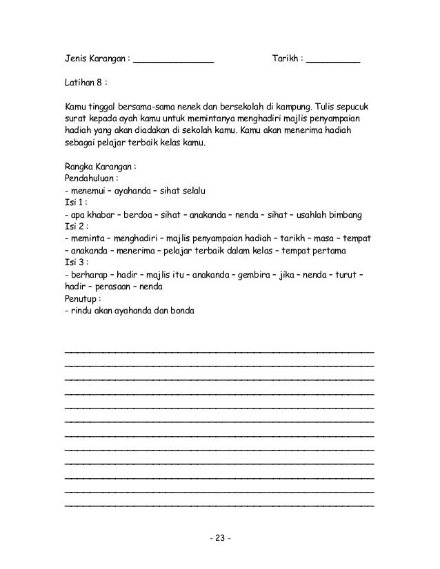 74 Contoh Amp Latihan Karangan Upsr