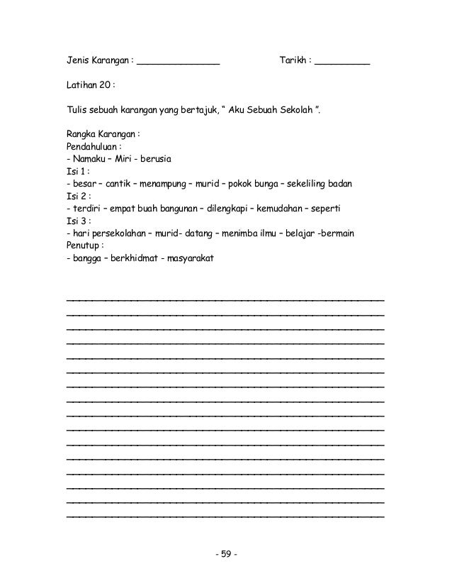 74 Contoh Amp Latihan Karangan Upsr