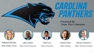 1
Jake Jensen
Major: Human Resources
Jessica Clive
Major: Strategy
Rebekah McClain
Major: Athletic Training
Victor Lau
Major: Accounting
Kenyon Anderson
Major: Information Systems
Presented By:
Team Thor’s Hammer
 