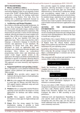 Developing Online Application with Kivy A Python Framework | PDF