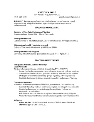 GRETCHEN SAULE Paralegal Resume PDF GRETCHEN SAULE Paralegal Resume PDF