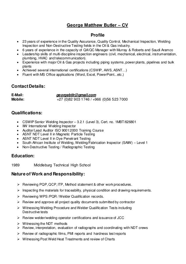 g butler cv 2016 senior engineer resume