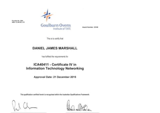 Certificate IV In Information Networking Verticle