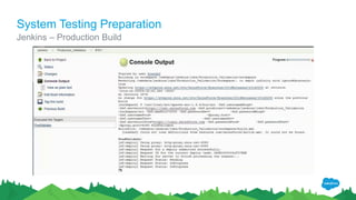 System Testing Preparation
Jenkins – Production Build
 