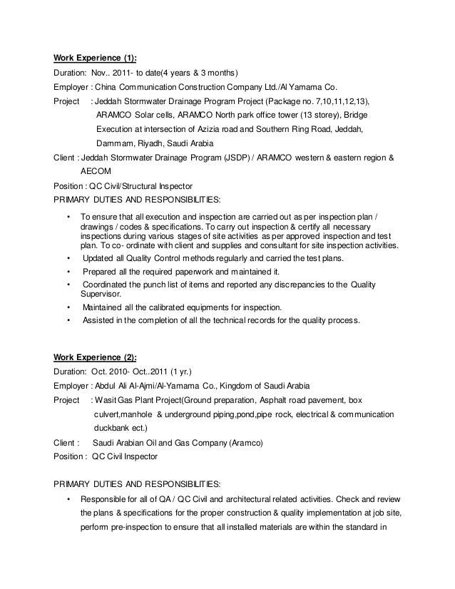 how many years of experience on a resume