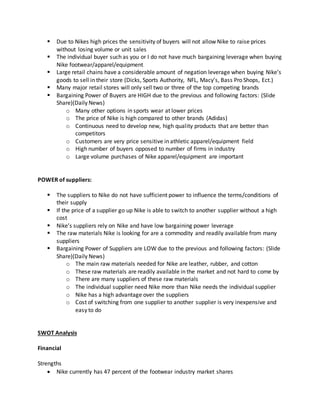 Nike Risk Assessment Nike Strategic Case Analysis | DOCX
