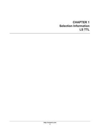 http://onsemi.com
5
CHAPTER 1
Selection Information
LS TTL
 