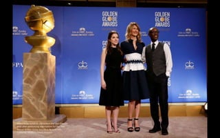 Actors Anna Kendrick, Laura Dern and Don Cheadle
pose after announcing nominations for the 74th
Annual Golden Globe Awards in Beverly Hills,
California. REUTERS/Mario Anzuoni
 
