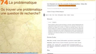 Mohamed Louadi, PhD – ISG-Tunis (mlouadi@louadi.com)
28
Où trouver une problématique ou
une question de recherche?
La prob...