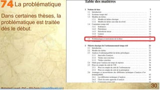 Mohamed Louadi, PhD – ISG-Tunis (mlouadi@louadi.com)
30
Dans certaines thèses, la
problématique est traitée
dès le début.
...