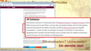 Mohamed Louadi, PhD – ISG-Tunis (mlouadi@louadi.com)
57
Un exemple: le Triangle des Bermudes
Généralisation? Universalité?...