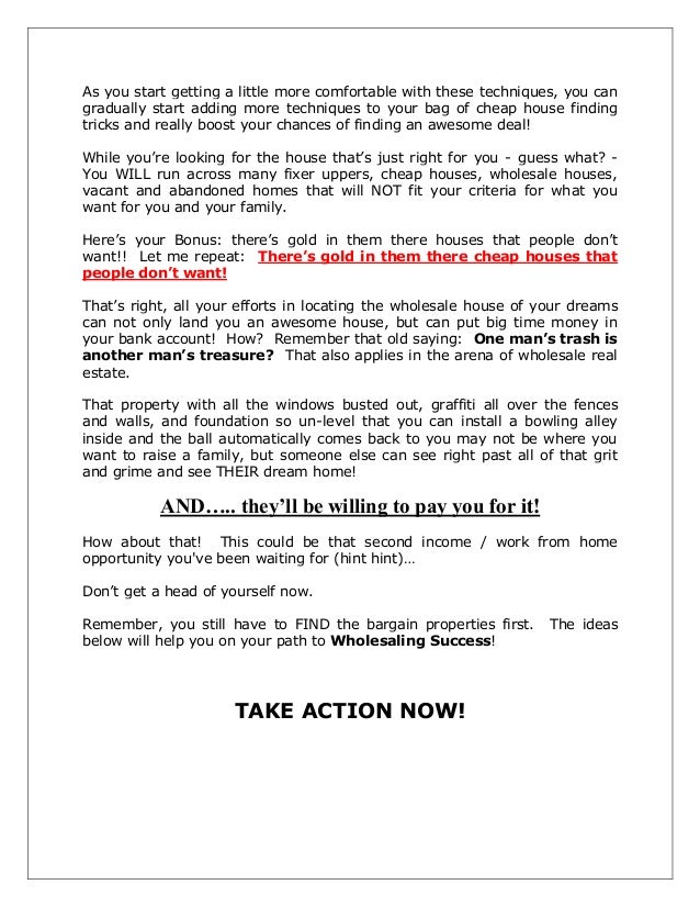 91 ways to find houses at wholesale prices wholesale real estate flyers