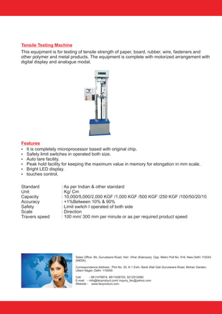 Paper Testing Machine | PDF