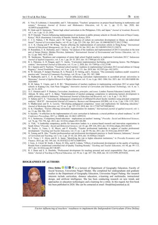 Factor influencing of teachers’ readiness to implement the Independent ...