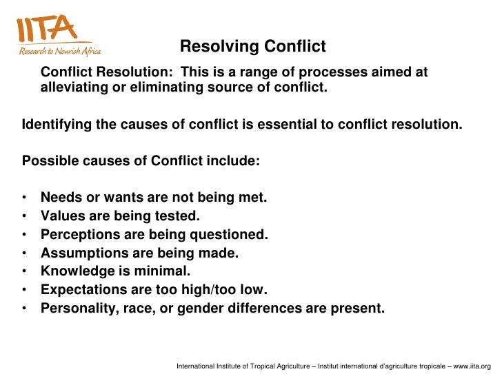 conflict resolution in groups conflict resolution in groups