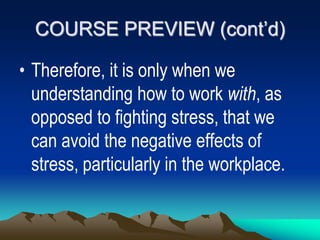 Stress Management In The Workplace | PDF