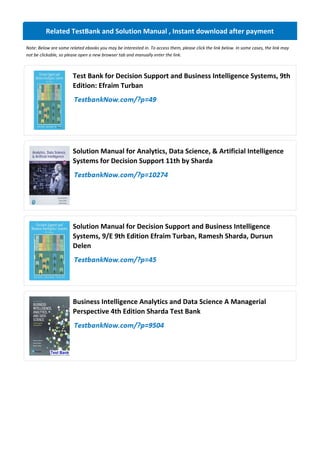 Comprehensive Test Bank for Business Intelligence and Analytics Systems ...