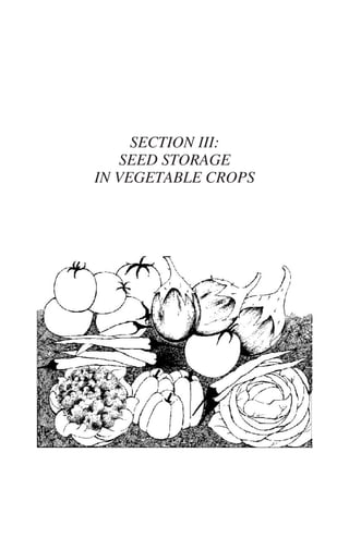 SECTION III:
   SEED STORAGE
IN VEGETABLE CROPS
 