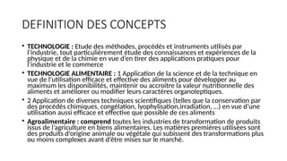 Biochimie alimentaire et industrie agroalimentaire | PPTX
