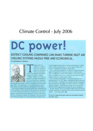 Climate Control - DC & TIAC - July 2006
