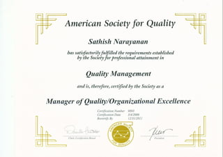 ASQ-CQMOE Certification
