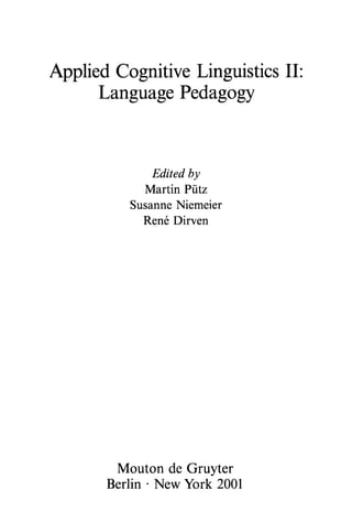 Applied Cognitive Linguistics II Language Pedagogy | PDF