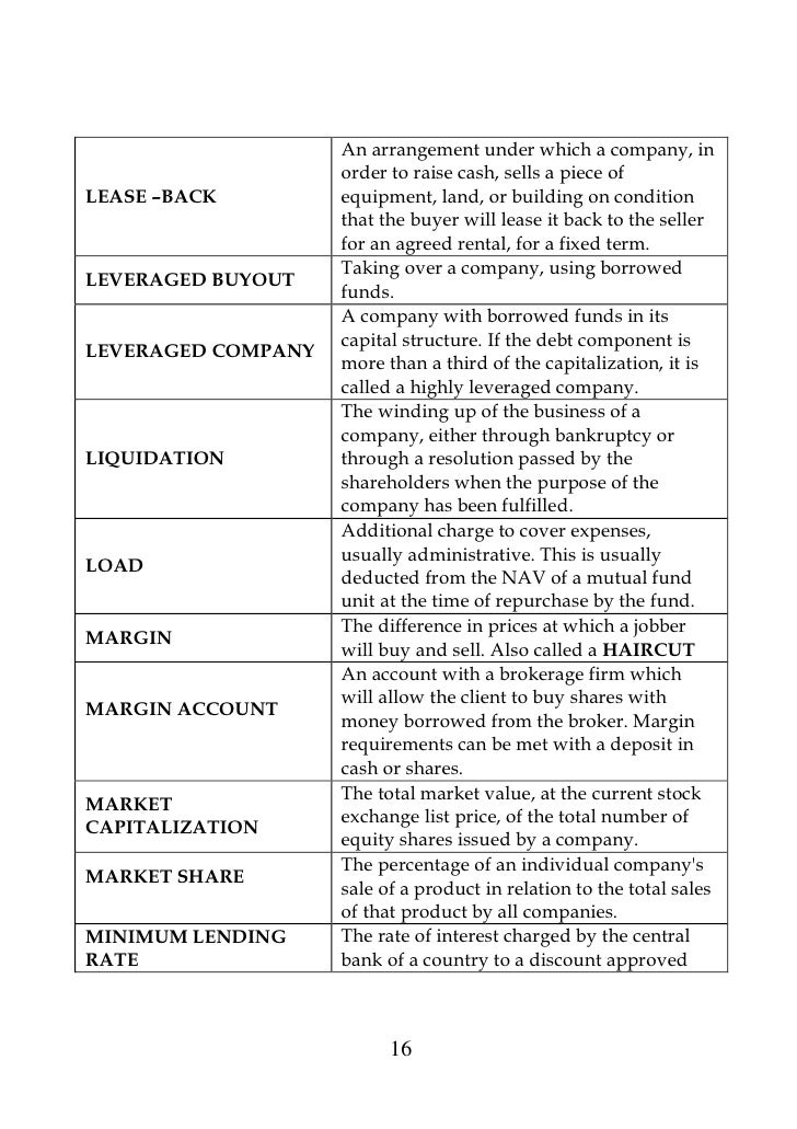 Stock Market Dictionary