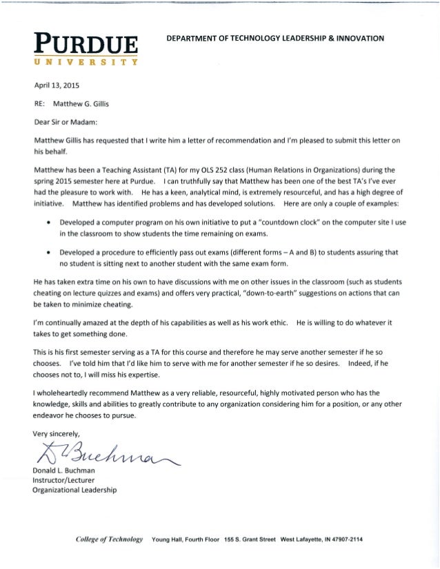 ols ta letter of recommendation can you get a letter of recommendation from a ta