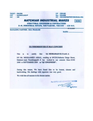 Mohamad Elyaas CV & Certf