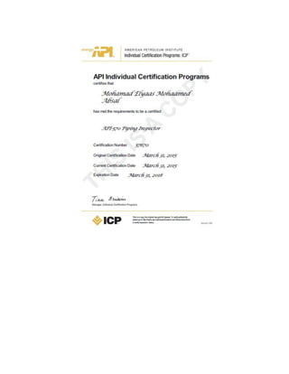 Mohamad Elyaas CV & Certf