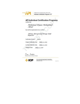 Mohamad Elyaas CV & Certf