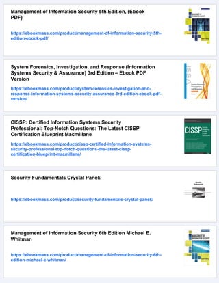 Fundamentals of Information Systems Security | PDF