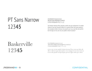 + 9
PT Sans Narrow
12345
12345
Baskerville
abcdefghijklmnopqrstuvwxyz
ABCDEFGHIJKLMNOPQRSTUVWXYZ
1234567890!@#$%^&*()”:?>,./;’[
Lab intotae volorep eribus sequatur,sandio mos que volorporem.Ur sandae
volores et qui quis etusand emporro cor apiendi pitae.Itasi quae porporru-
met,soluptas vendae nimossus sera praerit qui cus,ea qui blat utes perferi-
tat mil eaqui sit mo cum con pro quideli ciistium laceatur?
abcdefghijklmnopqrstuvwxyz
ABCDEFGHIJKLMNOPQRSTUVWXYZ
1234567890!@#$%^&*()”:?>,./;’[
sit mo cum con pro quideli ciistium laceatur?Nem erum qui dolor alit
offic te nihit mo quae placeatatiae veror renimpos de ma sam estem as-
sit aut odit quiandi oremperAquiae prectur? Quat aribus que voloris
 