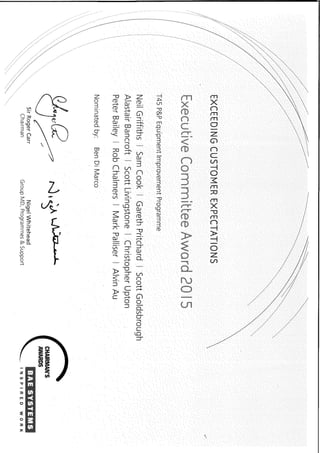 Chairman's Award Certificate