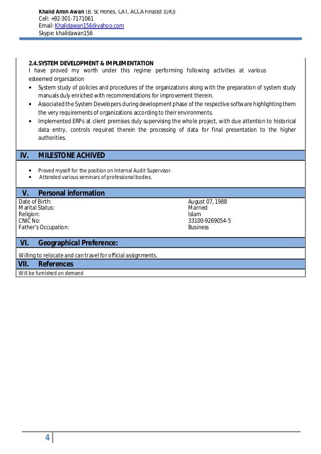 Willing to relocate in resume - Khalid Amin Cv 2015 4 638