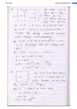 106GATE 2009 JENNA’S NETWORKS NOTES
 