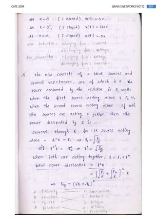 107GATE 2009 JENNA’S NETWORKS NOTES
 