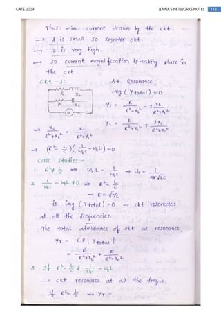 118GATE 2009 JENNA’S NETWORKS NOTES
 