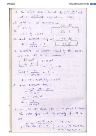 120GATE 2009 JENNA’S NETWORKS NOTES
 