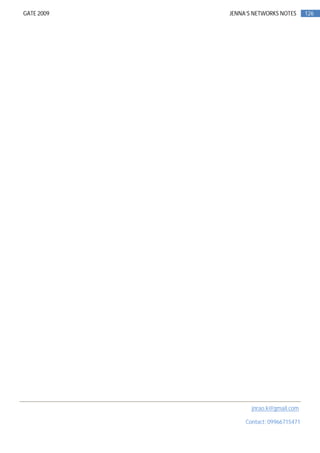 126GATE 2009 JENNA’S NETWORKS NOTES
jnrao.k@gmail.com
Contact: 09966715471
 