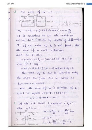 91GATE 2009 JENNA’S NETWORKS NOTES
 