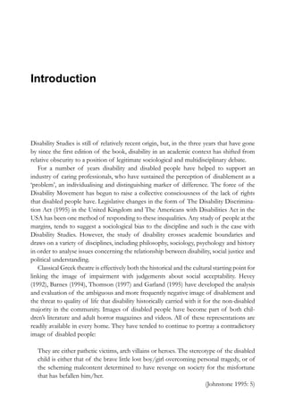 An Introduction to Disability Studies 2nd Edition David Johnstone | PDF