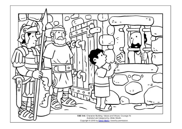 Coloring Page Young People In The Bible Apostle Pauls Nephew SS Link Character Building Values And Virtues Courage 1b Llustrated Designed