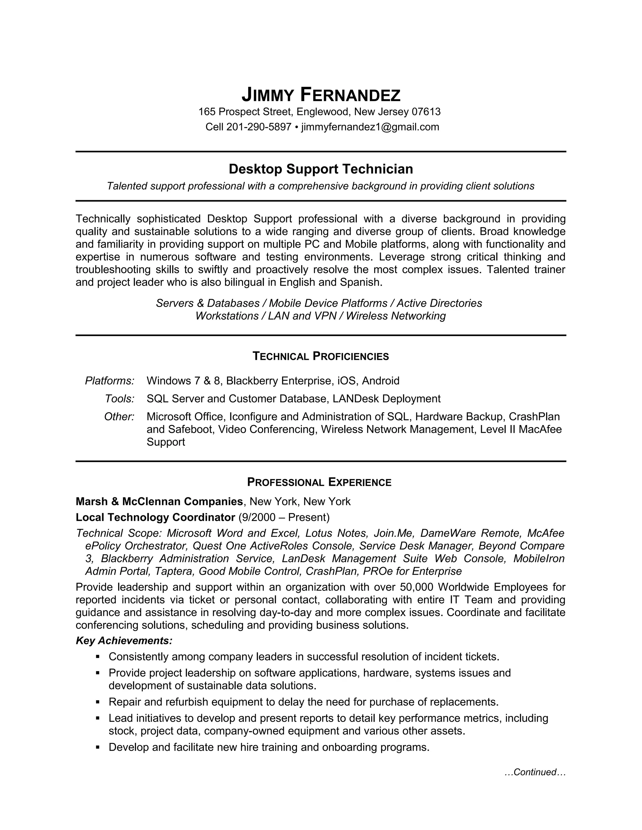 Jimmy's Resume | DOC