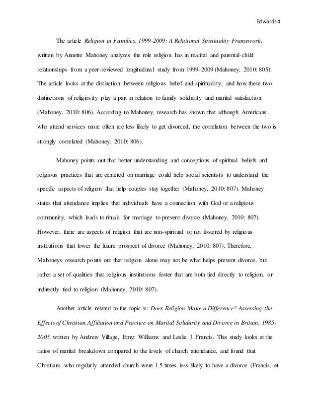 Research essay on divorce