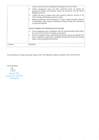 Reference Letter of Dr. Win Maung