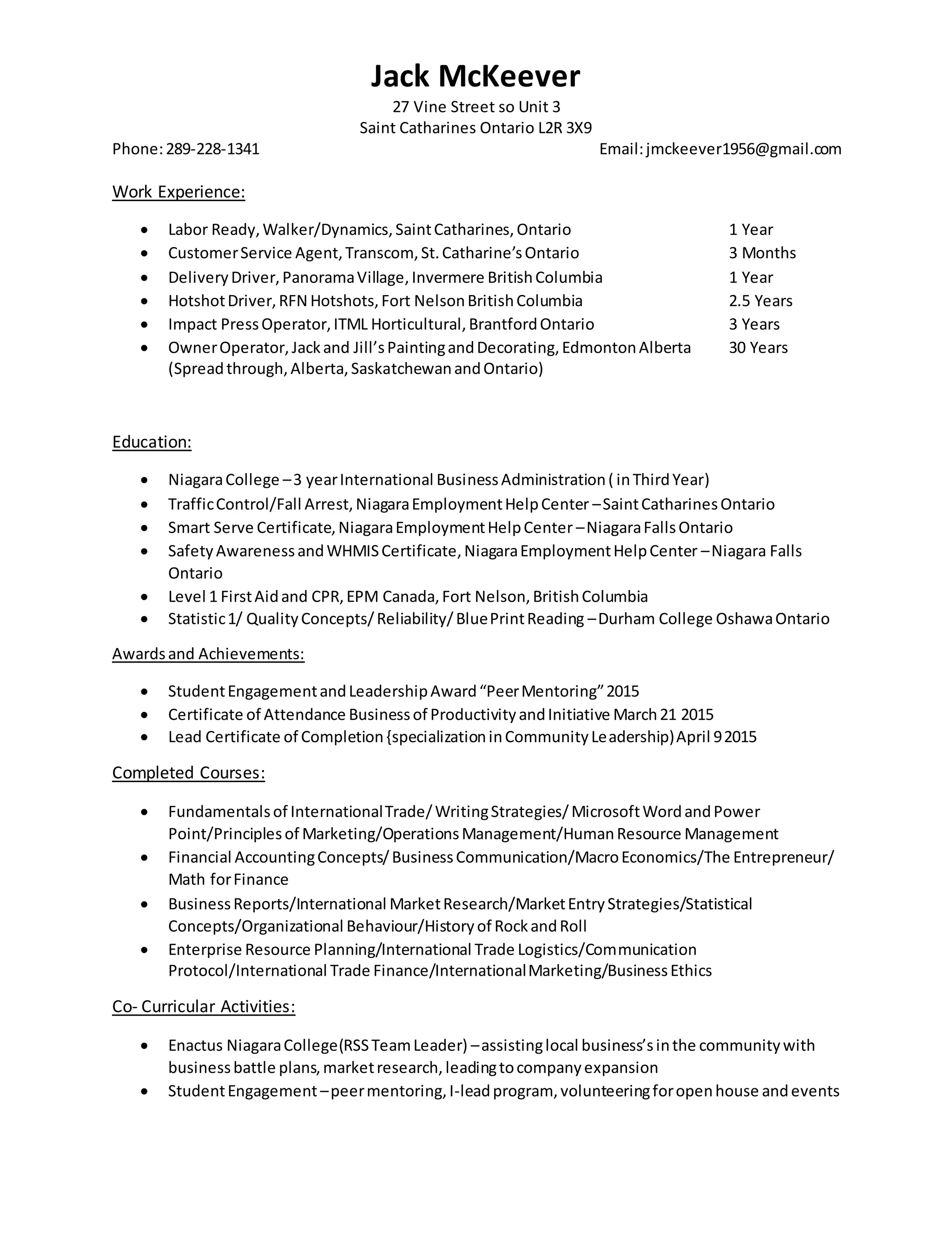 Jacks Resume PDF - Jacks Resume 2 2048