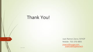 Thank You!
Juan Ramon Zarco, SVVGP
Mobile- 703-376-4893
jrzarco@svvgp.com,
jrzarco@hygieia.tech
17
China 2016
 