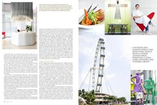 e “by the book” como esta, é inevitável a ironia. Afinal, não deixa de ser um
paradoxo interessante pensar que uma das abreviaturas mais recorrentes do
paísseja SIN (queem inglêsquer dizer pecado) equedepoisesteseja precisamente
conhecido por não permitir shows de striptease, proibir a difusão de pornografia
(mesmo na televisão por cabo), condenar qualquer forma de nudez pública
ou ter uma mão para lá de pesada no consumo e tráfico de droga...
Não se apresse, porém, a tirar conclusões erradas. Este pode bem ser um país
de regras – regras para cumprir à letra, e não apenas “para inglês ver” –, mas
não é caso de o rotular de sensaborão, de desmancha-prazeres ou de pé-de-
chumbo. Singapura percebeu a tempo que no seu modelo quase perfeito de
sociedade altamente desenvolvida e instruída, e por isso também muito
direccionada para o cumprimento de obrigações e formalidades, faltava espaço
para a diversão e para outro tipo de entretenimento que não só jantar fora ou
ir às compras.
A nível interno, a sua população fixa e flutuante – onde os expatriados
ocupam uma fatia importante, havendo até já uma pequena comunidade de
quadros portugueses – apresenta uma idade média de 36,9 anos e uma invejável
esperança de vida que já ultrapassou os 80, mas começa a dar mostras de uma
alarmante propensão para o celibato, pelo que, mais do que comparticipar as
rendas dos jovens que se dispuserem a formar família, o Estado quer promover
o encontro e o convívio fora do trabalho; a nível externo, e a par de um
investimento ainda em curso que lhe vai dar um outro estofo enquanto destino
cultural, a nação-ilha quer também provar ao mundo que não só se sabe divertir,
como o faz em grande estilo.
Não por acaso, as noites de Singapura têm vindo a mudar (para melhor).
Como dinheiro para gastar não é um problema, multiplicam-se os clubes
nocturnos, os espectáculos, os concertos, os festivais, os lounges e os bares,
muitas vezes a funcionar num ritmo quase imparável de 24/7, que pouco ou
nada ficam a dever ao que se faz em Nova Iorque ou Londres.
A nomes como Zouk (a discoteca que lançou Singapura na cena internacional
e cujo festival anual, o ZoukOut, atrai clubbers dos quatro cantos do mundo)
juntaram-se os do complexo de St. James Power Station, com espectáculos de
música ao vivo para todos os gostos, da zona mais elitista de Dempsey Hill,
famosa pelos seus restaurantes e pelos bares de vinho, do enclave de Tanglin
Village, e do imparável Clarke Quay, um pólo ribeirinho, com ares de
Amesterdão graças aos seus canais e embarcações coloridas, que, a qualquer
hora do dia ou da noite, não nega fogo. Aliás, Clarke Quay e o vizinho Robertson
Quay, com verde à volta, condomínios e aparthotéis de luxo – os preferidos
dos altos quadros estrangeiros que se mudaram para Singapura –, lojas, cafés
e hotéis de estilo como o Gallery ou o Studio M (ver guia), numa moldura
enquadrada pelo rio, os arranha-céus do centro financeiro e a policromática
ponte Alkaff, consegue a proeza de ser residencial e charmoso, mas também
mundano, festeiro e altamente boémio, sobretudo ao longo da River Valley
Road, onde se perfilham clubes da berra comoThe Arena, o Attica,The Pump
Room, o Cuba Livre ou o Zirca. São estes, e ainda o Supperclub (depois do
sucesso em cidades como Amesterdão ou Banguecoque, abriu em 2009),The
Butter Factory ou o Loof (eleito como um dos bares do momento, no cimo
das torres Odeon), que estão a marcar a agenda e a dar visibilidade e maior
projecção à cena clubbing de Singapura – dentro de portas criam uma cultura
propícia ao aparecimento de bandas e DJs; fora delas, contribuem para dar
uma imagem diferente do seu potencial e ajudam a atrair novos públicos que
até então não pensariam em passar férias aqui.
Ilha da fantasia?
Até 2015, Singapura espera atingir a fasquia histórica de 17 milhões de visitantes.
É uma meta ambiciosa, tão ou mais se pensarmos que em 2010 já conseguiu
figurar no top 10 do guia Lonely Planet’s Best in Travel, ter manchetes à escala
global graças à inauguração do faraónico Marina Bay Sands ou ser ainda incluída
em tantas outras listas que enaltecem a sua qualidade de vida ou o vertiginoso
crescimento económico. Mas a questão é mesmo essa: há um plano e é, como
tudo o resto por aqui, um plano ponderado e pensado para ser exequível.
Singapura pode dar-se ao luxo de ter um equívoco divertido na origem do
seu nome – em malaio quer dizer “Cidade do Leão”, mas como nunca houve
leões por estas bandas, tudo leva a crer que o seu fundador, Sang Nila Utama,
quis ver uma juba num tigre da Malásia... – e estar habituada a quem se baralha
com as suas singularidades – cidade-estado, nação-ilha, o que lhe queiram
chamar, mas para todos os efeitos um país independente há 45 anos, constituído
por 63 ilhas e ilhotas, separado da Malásia, a norte, e da Indonésia, a sul, por
dois estreitos –; mas tem por hábito deixar pouca coisa ao acaso. Sobretudo
quando se trata de definir estratégias.
A par das refinarias de petróleo, da indústria química e de alimentação,
da produção de componentes electrónicos e da borracha, do seu estaleiro ou
da alta finança – são já vários os bancos suíços que estão a deslocar para aqui
os seus profissionais e filiais, tentando minorar a perda das grandes fortunas
que estão a “emigrar” para a Ásia em busca de um novo paraíso fiscal –,
o turismo é uma variável fundamental à equação. Só que não basta mais ser
o primeiro destino do mundo em matéria de convenções e de turismo de
negócios. Os jardins botânicos, a maior roda do mundo (a Singapore Flyer),
o zoo e o safari nocturno, o parque de aves de Jurong, os vários museus, a área
82 M A R Ç O 2 0 1 1
Lobby do Studio M (à esq.), hotel com registo futurista, e design de Piero Lissoni.
Na pág. ao lado: o restaurante do hotel Majestic, nos limites de Chinatown, é uma atracção
à parte, e isto graças ao chefYong Bing Ngen, que pratica uma cozinha chinesa moderna,
criativa, leve e acessível, para os padrões de Singapura. Em Orchard, a mais famosa de todas
as avenidas comerciais, não são só as lojas que captam a atenção dos transeuntes. Nada
que se compare, porém, à diversão proporcionada pela roda gigante, junto à marina.
A ENTRADA DOS
CASINOS MARCA UMA
NOVA ETAPA. NUNCA
ANTES A CIDADE-
-ESTADO HAVIA
PERMITIDO O JOGO
COMO DIVERSÃO, MAS
“TURISMO OBLIGE”...
SINGAPURA
 