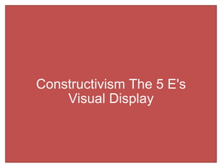Constructivism The 5 E's Visual Display 